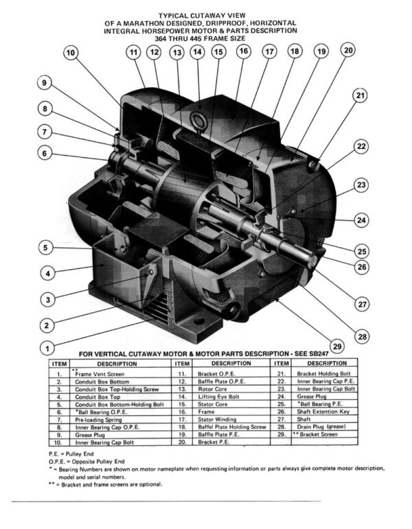 H683 - MARATHON - Carbonator, Pump Motor, 0.33 HP, 1 Ph, 60 Hz, 100-120/200-240 V, 1800RPM, 48Y Fr, DP - Image 4